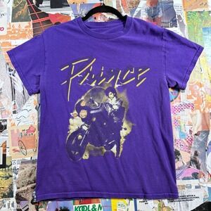 Prince Purple Rain T-Shirt Motorcycle Graphic Band Tee Rock Music Fan Apparel